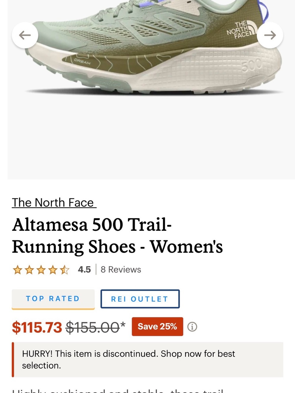 The North Face Altamesa 500 Trail-Running Shoes - Sage Green